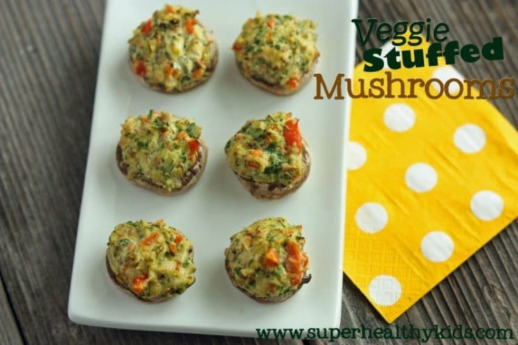 Veggie Stuffed Mushroom Recipe. Mushrooms are a good source of Vitamin D! Which is a good thing as we head into fall & winter!